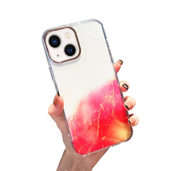 Estuche para teléfono con patrón de mármol de halo dorado