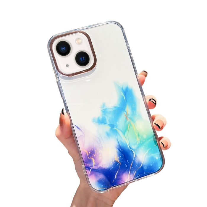 Estuche para teléfono con patrón de mármol de halo dorado