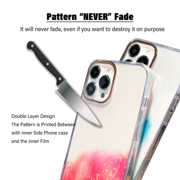 Estuche para teléfono con patrón de mármol de halo dorado