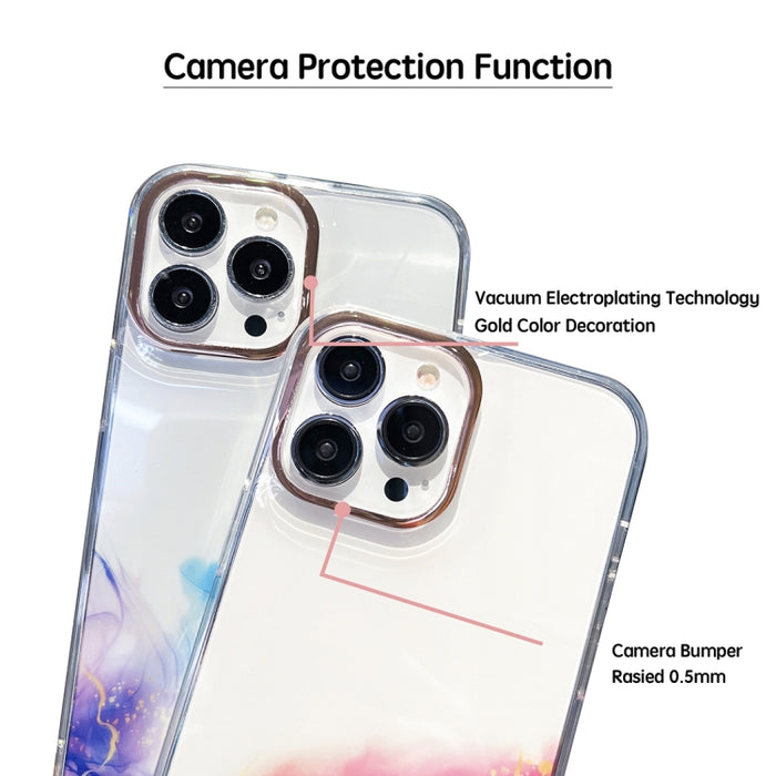 Estuche para teléfono con patrón de mármol de halo dorado