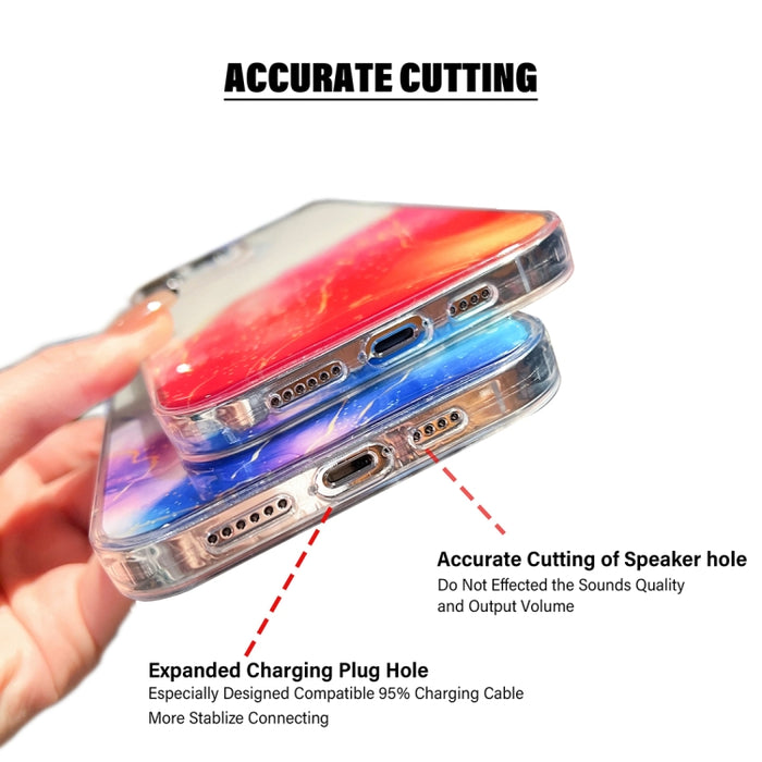 Estuche para teléfono con patrón de mármol de halo dorado