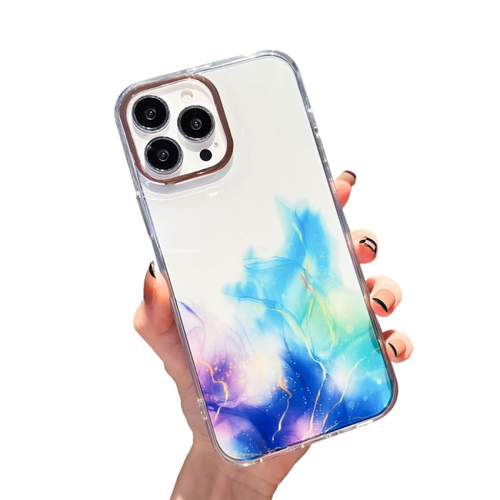 Estuche para teléfono con patrón de mármol de halo dorado