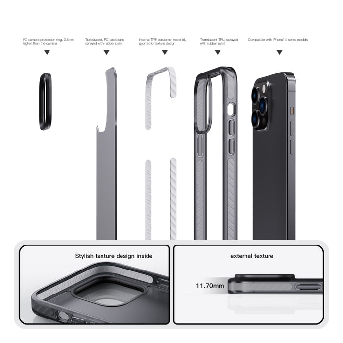 Funda para teléfono a prueba de golpes de la serie Dunjia TPU + PC