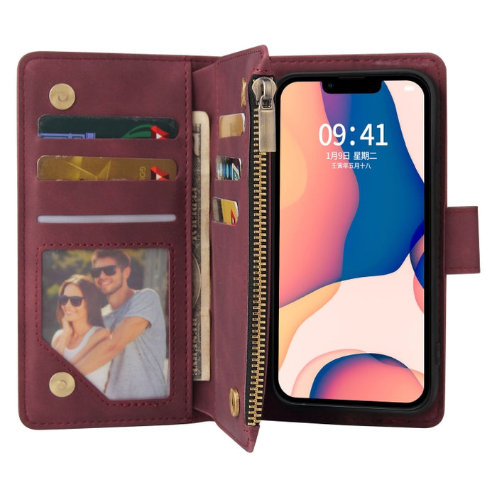 Estuche de cuero para teléfono multifuncional con ranura para tarjeta