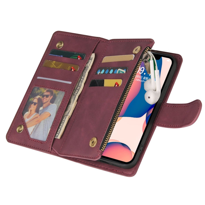 Estuche de cuero para teléfono multifuncional con ranura para tarjeta