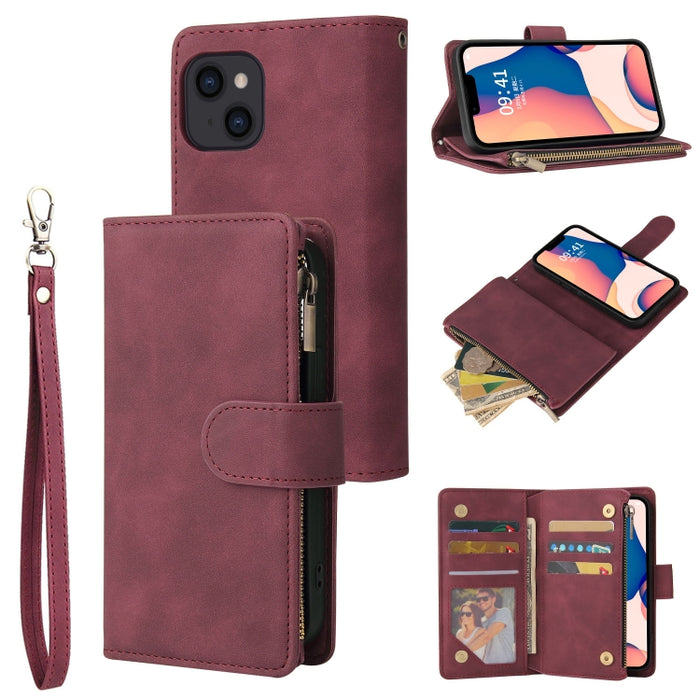 Estuche de cuero para teléfono multifuncional con ranura para tarjeta