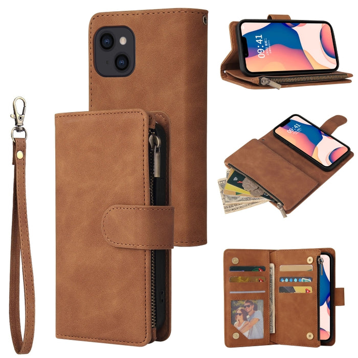 Estuche de cuero para teléfono multifuncional con ranura para tarjeta