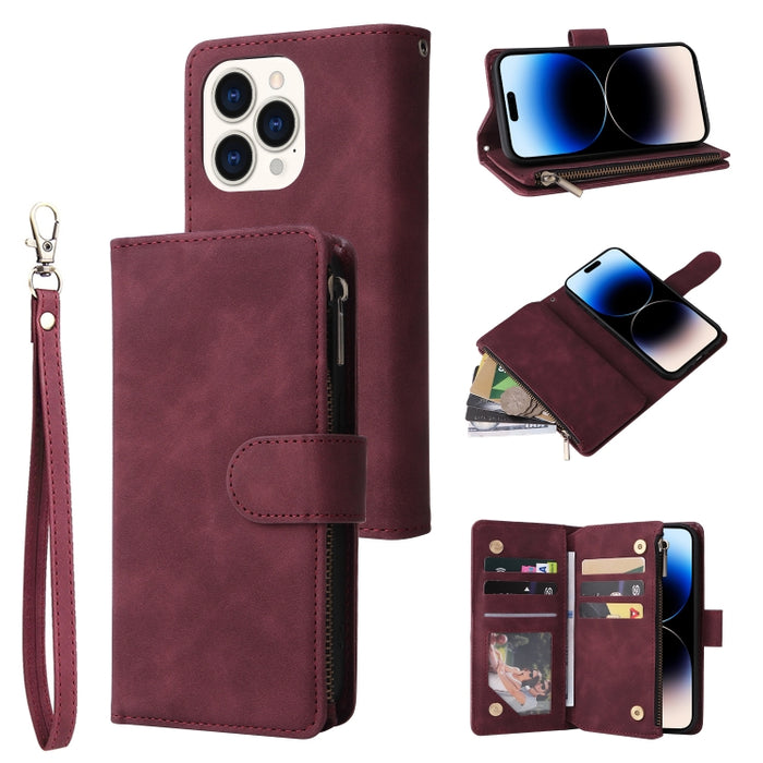 Estuche de cuero para teléfono multifuncional con ranura para tarjeta