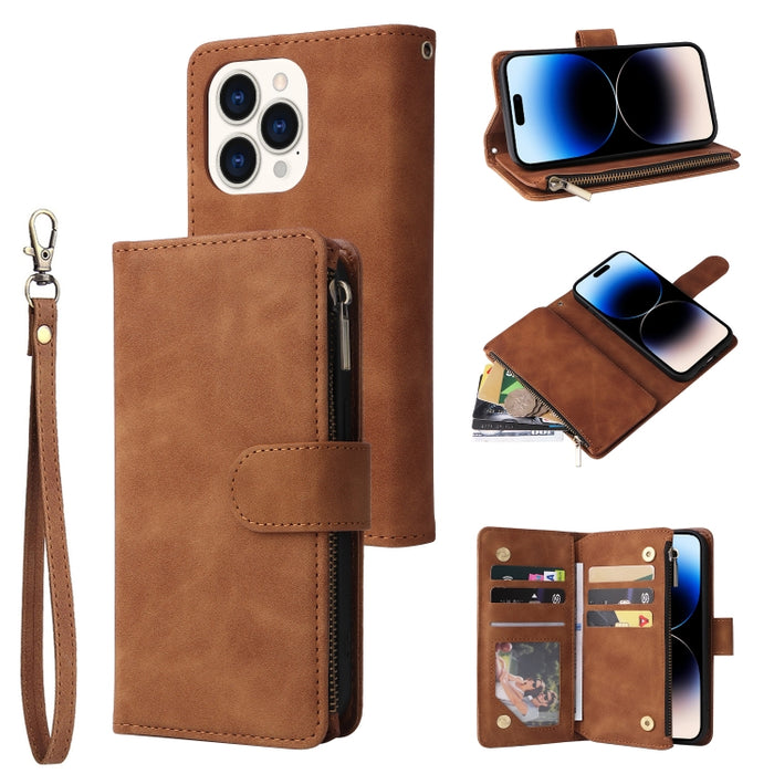 Estuche de cuero para teléfono multifuncional con ranura para tarjeta