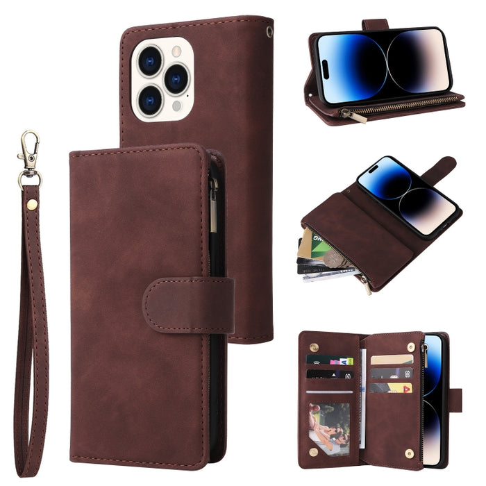 Estuche de cuero para teléfono multifuncional con ranura para tarjeta