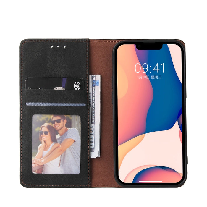 Estuche de cuero con tapa horizontal con cierre de succión simple