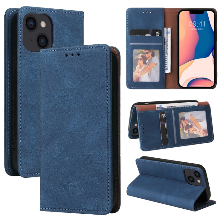 Estuche de cuero con tapa horizontal con cierre de succión simple