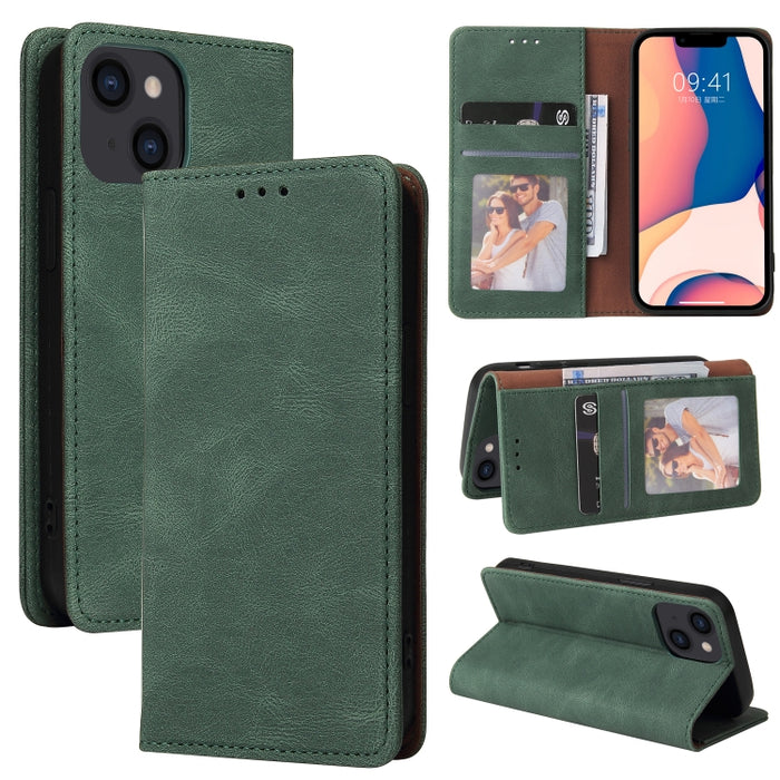 Estuche de cuero con tapa horizontal con cierre de succión simple