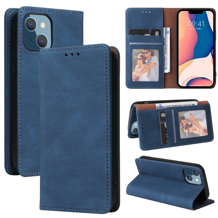 Estuche de cuero con tapa horizontal con cierre de succión simple