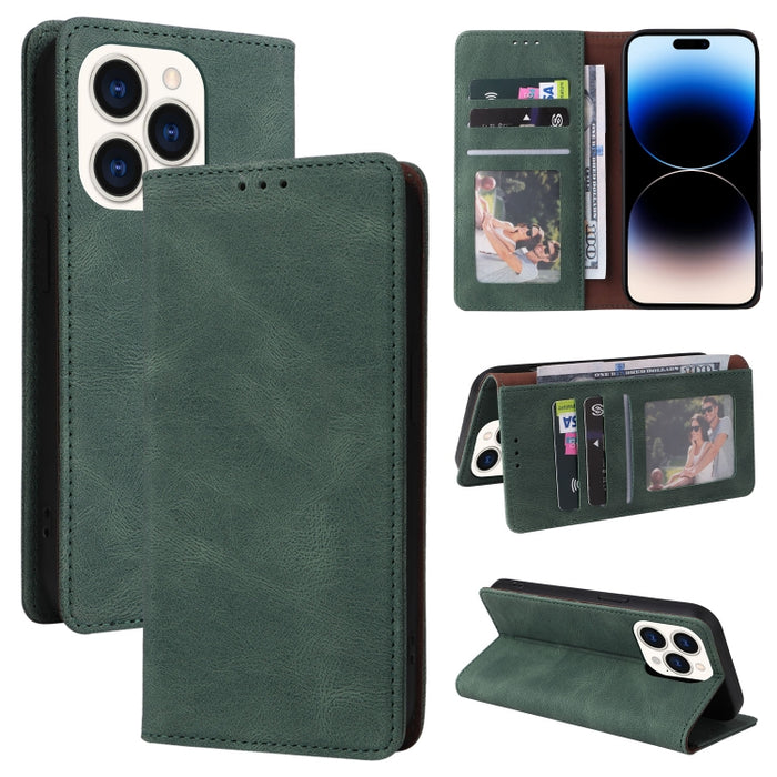 Estuche de cuero con tapa horizontal con cierre de succión simple