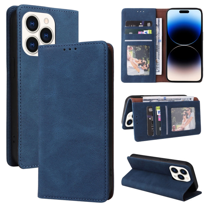 Estuche de cuero con tapa horizontal con cierre de succión simple