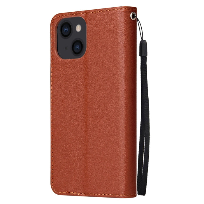 Estuche multifuncional de cuero con tapa horizontal y tres ranuras para tarjetas