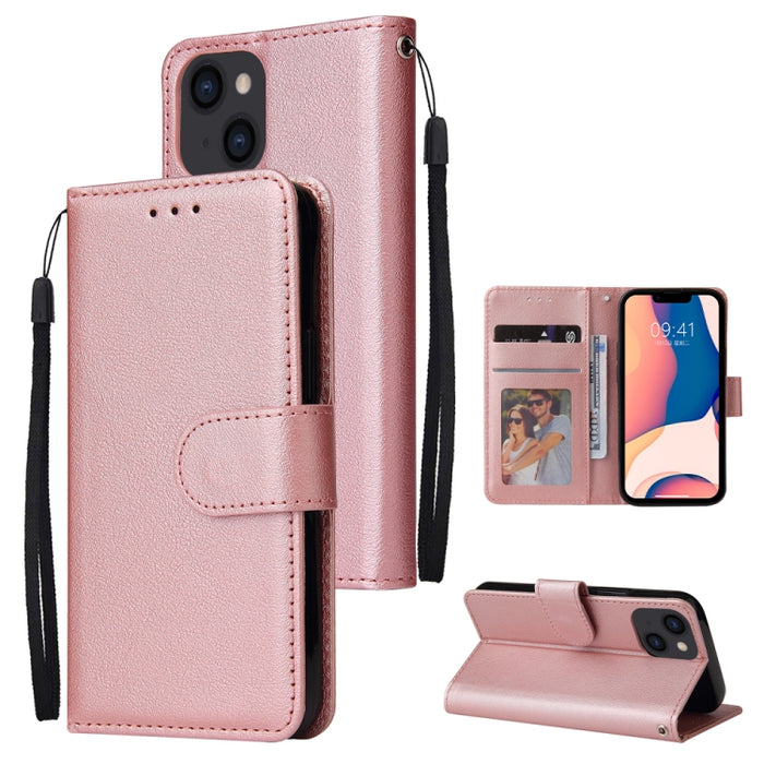 Estuche multifuncional de cuero con tapa horizontal y tres ranuras para tarjetas
