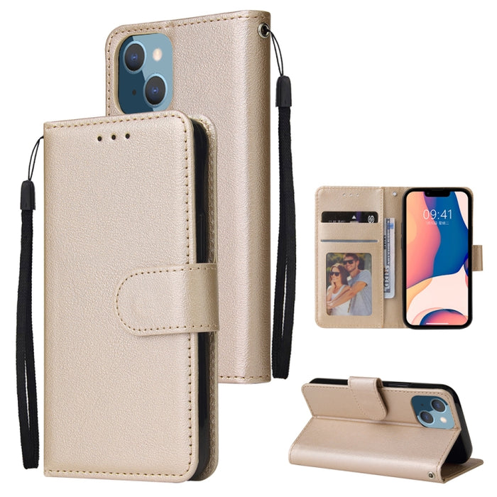 Estuche multifuncional de cuero con tapa horizontal y tres ranuras para tarjetas