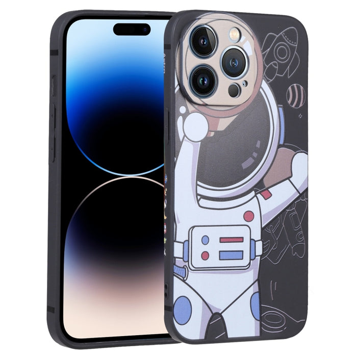 Estuche para teléfono con binoculares de astronauta