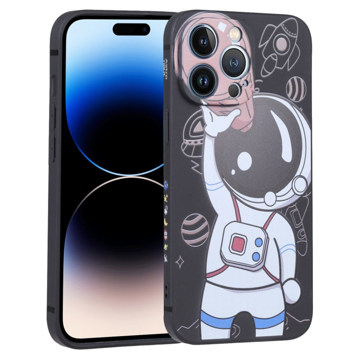 Estuche para teléfono con binoculares de astronauta