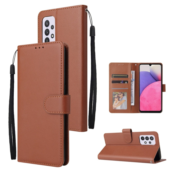 Estuche de teléfono de cuero multifuncional con 3 ranuras para tarjetas, For Samsung Galaxy A33 5G, For Samsung Galaxy A53 5G, For Samsung Galaxy A73 5G, For Xiaomi 12 Lite, For Xiaomi 12S Ultra