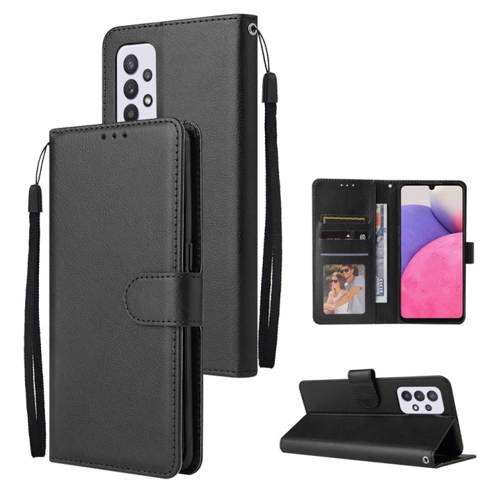 Estuche de teléfono de cuero multifuncional con 3 ranuras para tarjetas, For Samsung Galaxy A33 5G, For Samsung Galaxy A53 5G, For Samsung Galaxy A73 5G, For Xiaomi 12 Lite, For Xiaomi 12S Ultra