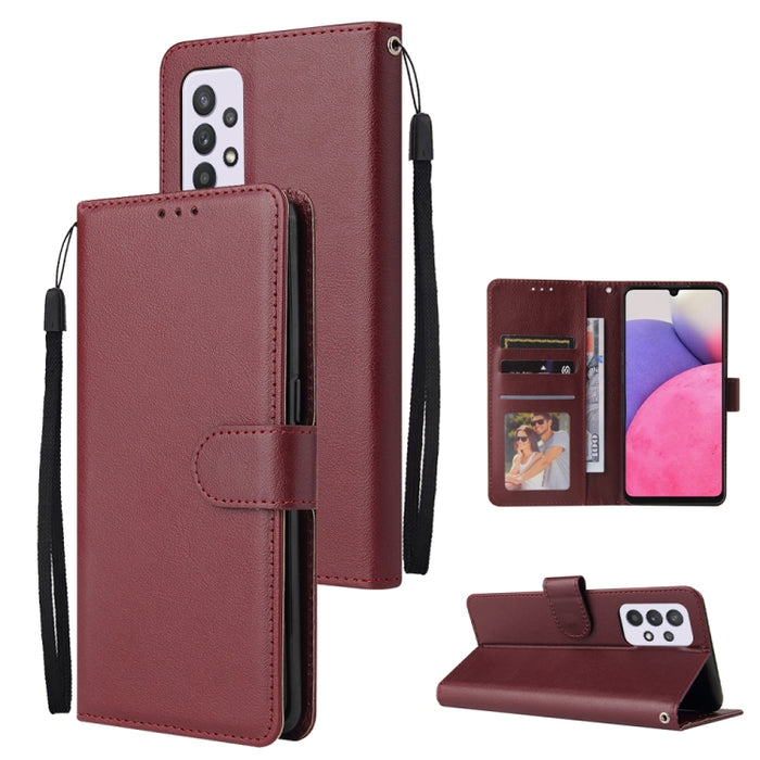 Estuche de teléfono de cuero multifuncional con 3 ranuras para tarjetas, For Samsung Galaxy A33 5G, For Samsung Galaxy A53 5G, For Samsung Galaxy A73 5G, For Xiaomi 12 Lite, For Xiaomi 12S Ultra