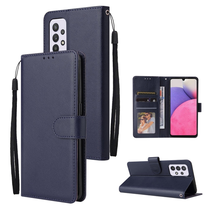 Estuche de teléfono de cuero multifuncional con 3 ranuras para tarjetas, For Samsung Galaxy A33 5G, For Samsung Galaxy A53 5G, For Samsung Galaxy A73 5G, For Xiaomi 12 Lite, For Xiaomi 12S Ultra