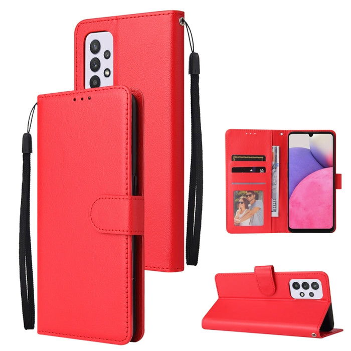 Estuche de teléfono de cuero multifuncional con 3 ranuras para tarjetas, For Samsung Galaxy A33 5G, For Samsung Galaxy A53 5G, For Samsung Galaxy A73 5G, For Xiaomi 12 Lite, For Xiaomi 12S Ultra