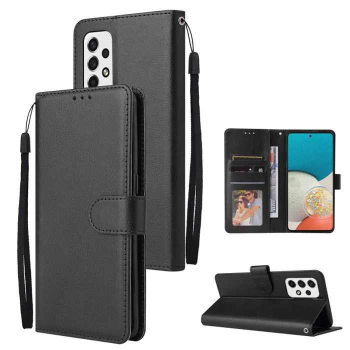 Estuche de teléfono de cuero multifuncional con 3 ranuras para tarjetas, For Samsung Galaxy A33 5G, For Samsung Galaxy A53 5G, For Samsung Galaxy A73 5G, For Xiaomi 12 Lite, For Xiaomi 12S Ultra