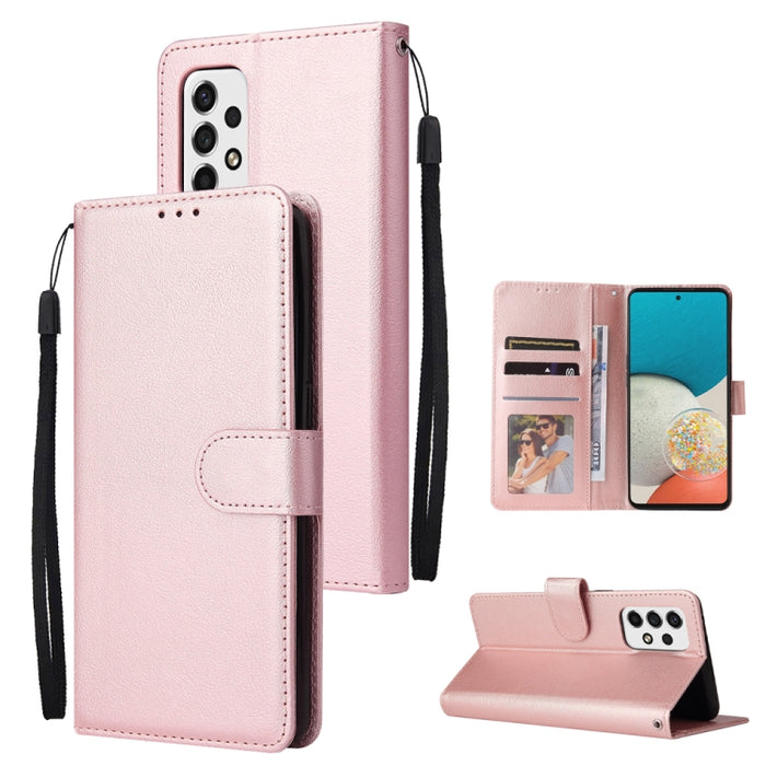 Estuche de teléfono de cuero multifuncional con 3 ranuras para tarjetas, For Samsung Galaxy A33 5G, For Samsung Galaxy A53 5G, For Samsung Galaxy A73 5G, For Xiaomi 12 Lite, For Xiaomi 12S Ultra