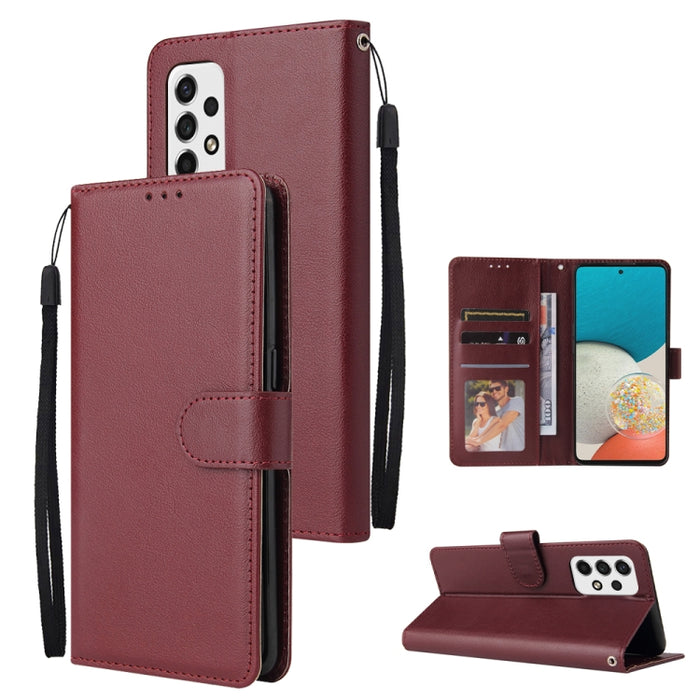 Estuche de teléfono de cuero multifuncional con 3 ranuras para tarjetas, For Samsung Galaxy A33 5G, For Samsung Galaxy A53 5G, For Samsung Galaxy A73 5G, For Xiaomi 12 Lite, For Xiaomi 12S Ultra