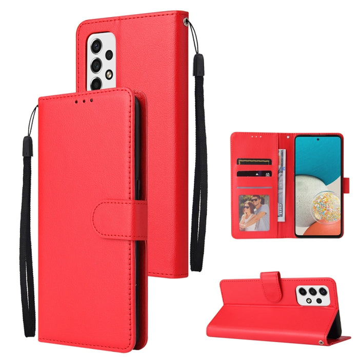 Estuche de teléfono de cuero multifuncional con 3 ranuras para tarjetas, For Samsung Galaxy A33 5G, For Samsung Galaxy A53 5G, For Samsung Galaxy A73 5G, For Xiaomi 12 Lite, For Xiaomi 12S Ultra