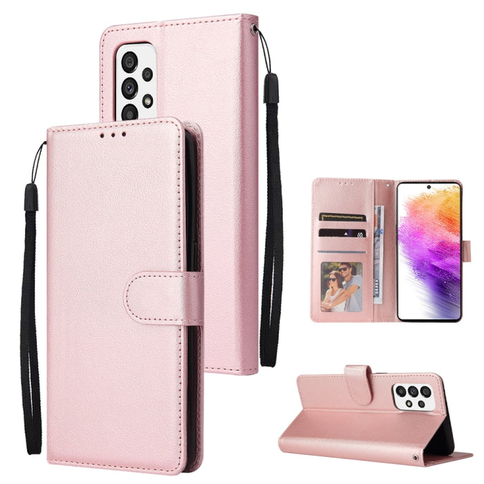 Estuche de teléfono de cuero multifuncional con 3 ranuras para tarjetas, For Samsung Galaxy A33 5G, For Samsung Galaxy A53 5G, For Samsung Galaxy A73 5G, For Xiaomi 12 Lite, For Xiaomi 12S Ultra