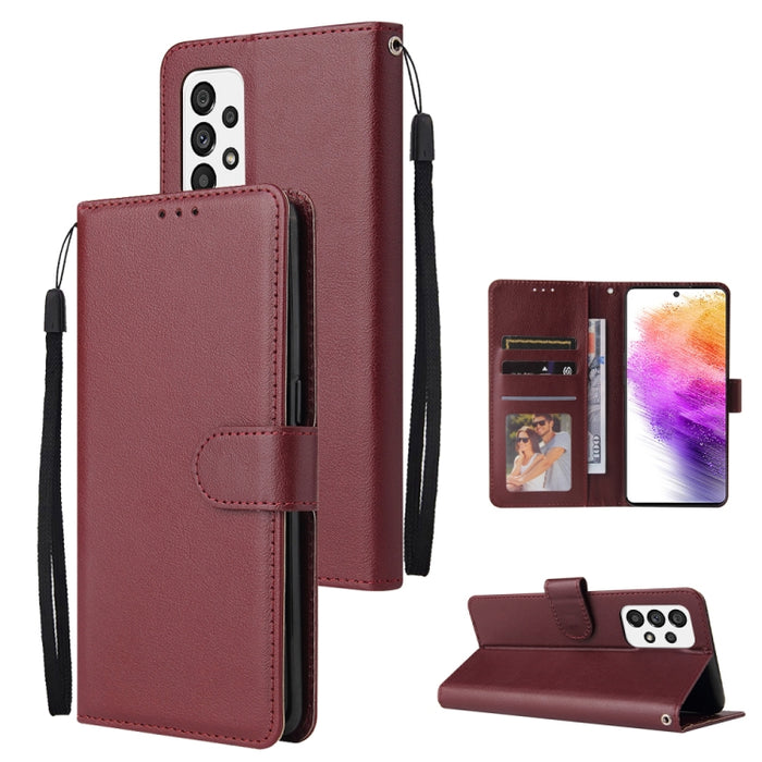 Estuche de teléfono de cuero multifuncional con 3 ranuras para tarjetas, For Samsung Galaxy A33 5G, For Samsung Galaxy A53 5G, For Samsung Galaxy A73 5G, For Xiaomi 12 Lite, For Xiaomi 12S Ultra