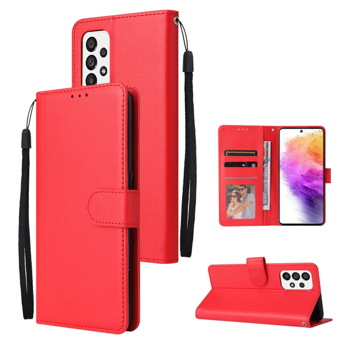 Estuche de teléfono de cuero multifuncional con 3 ranuras para tarjetas, For Samsung Galaxy A33 5G, For Samsung Galaxy A53 5G, For Samsung Galaxy A73 5G, For Xiaomi 12 Lite, For Xiaomi 12S Ultra