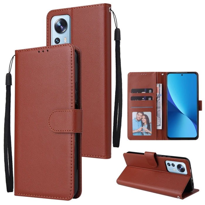 Estuche de teléfono de cuero multifuncional con 3 ranuras para tarjetas, For Samsung Galaxy A33 5G, For Samsung Galaxy A53 5G, For Samsung Galaxy A73 5G, For Xiaomi 12 Lite, For Xiaomi 12S Ultra