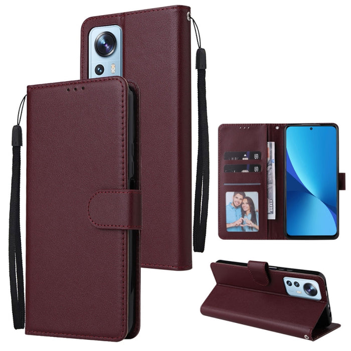 Estuche de teléfono de cuero multifuncional con 3 ranuras para tarjetas, For Samsung Galaxy A33 5G, For Samsung Galaxy A53 5G, For Samsung Galaxy A73 5G, For Xiaomi 12 Lite, For Xiaomi 12S Ultra