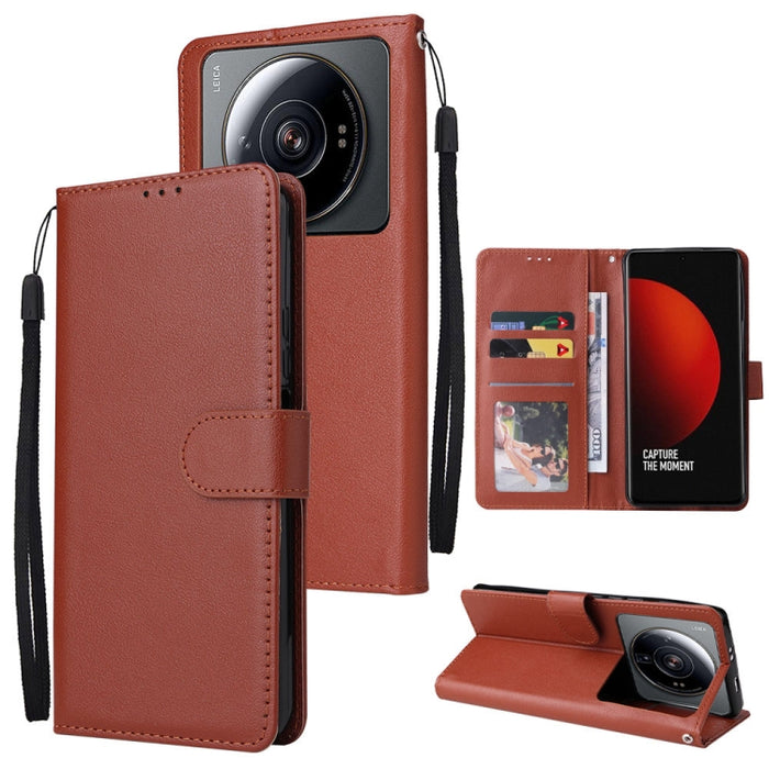 Estuche de teléfono de cuero multifuncional con 3 ranuras para tarjetas, For Samsung Galaxy A33 5G, For Samsung Galaxy A53 5G, For Samsung Galaxy A73 5G, For Xiaomi 12 Lite, For Xiaomi 12S Ultra