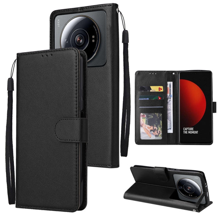 Estuche de teléfono de cuero multifuncional con 3 ranuras para tarjetas, For Samsung Galaxy A33 5G, For Samsung Galaxy A53 5G, For Samsung Galaxy A73 5G, For Xiaomi 12 Lite, For Xiaomi 12S Ultra