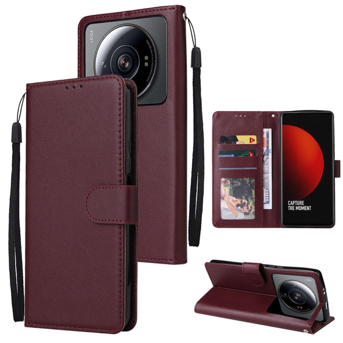 Estuche de teléfono de cuero multifuncional con 3 ranuras para tarjetas, For Samsung Galaxy A33 5G, For Samsung Galaxy A53 5G, For Samsung Galaxy A73 5G, For Xiaomi 12 Lite, For Xiaomi 12S Ultra