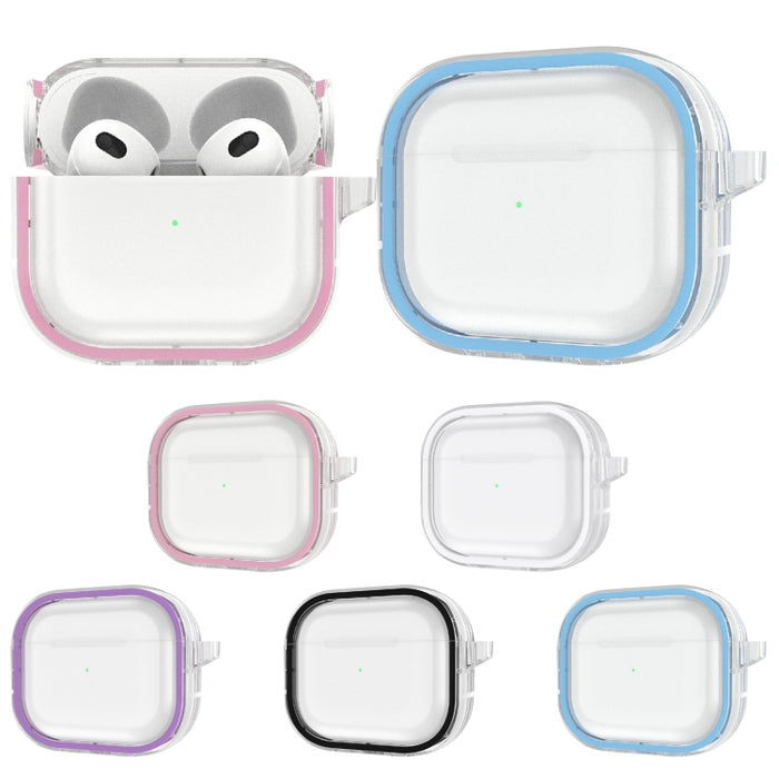 Marco de fotos de dos colores PC + TPU Estuche para auriculares inalámbricos anticaída con gancho