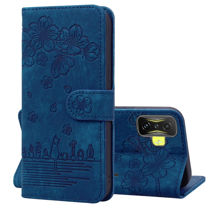 Caja de teléfono de cuero en relieve de dibujos animados Sakura Cat, For Xiaomi Poco F4 GT, For Xiaomi Poco M3 / Redmi 9T Global, For Xiaomi Poco X3 / X3 NFC, For Xiaomi Redmi K40 / K40 Pro, For Xiaomi Redmi Note 11 Pro 4G / 5G                         ...
