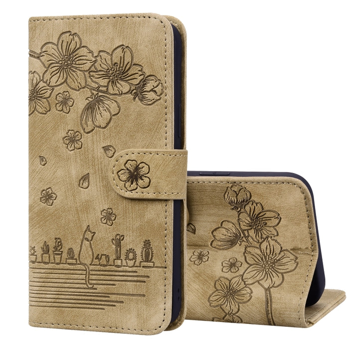 Caja de teléfono de cuero en relieve de dibujos animados Sakura Cat, For Xiaomi Poco F4 GT, For Xiaomi Poco M3 / Redmi 9T Global, For Xiaomi Poco X3 / X3 NFC, For Xiaomi Redmi K40 / K40 Pro, For Xiaomi Redmi Note 11 Pro 4G / 5G                         ...