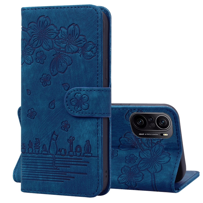 Caja de teléfono de cuero en relieve de dibujos animados Sakura Cat, For Xiaomi Poco F4 GT, For Xiaomi Poco M3 / Redmi 9T Global, For Xiaomi Poco X3 / X3 NFC, For Xiaomi Redmi K40 / K40 Pro, For Xiaomi Redmi Note 11 Pro 4G / 5G                         ...