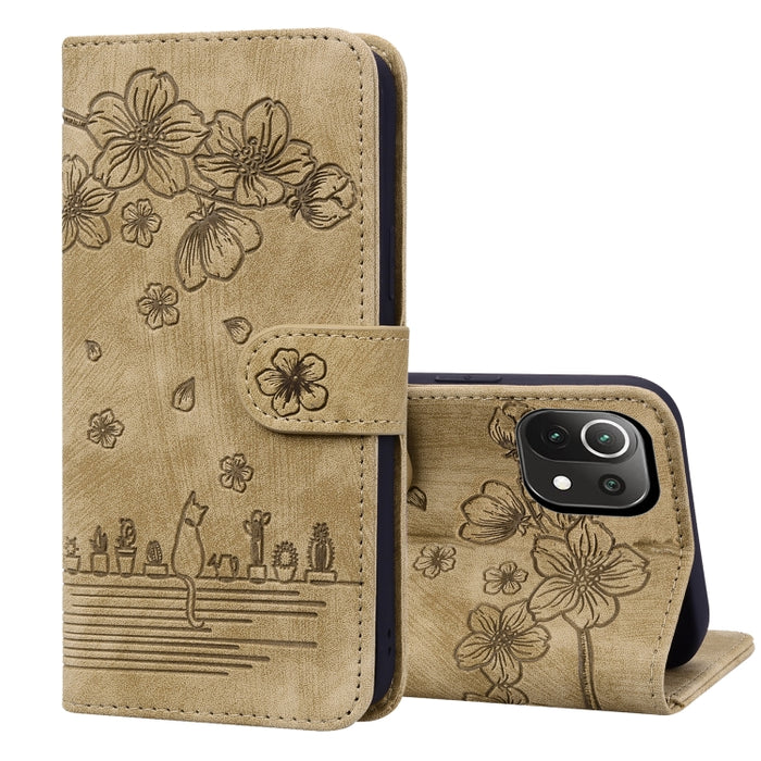 Caja de teléfono de cuero en relieve de dibujos animados Sakura Cat, For Xiaomi Poco F4 GT, For Xiaomi Poco M3 / Redmi 9T Global, For Xiaomi Poco X3 / X3 NFC, For Xiaomi Redmi K40 / K40 Pro, For Xiaomi Redmi Note 11 Pro 4G / 5G                         ...
