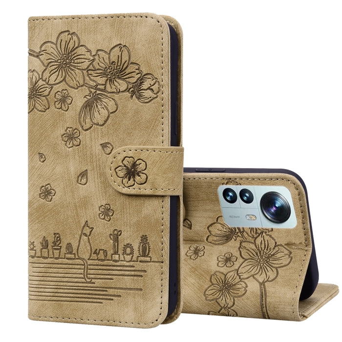 Caja de teléfono de cuero en relieve de dibujos animados Sakura Cat, For Xiaomi Poco F4 GT, For Xiaomi Poco M3 / Redmi 9T Global, For Xiaomi Poco X3 / X3 NFC, For Xiaomi Redmi K40 / K40 Pro, For Xiaomi Redmi Note 11 Pro 4G / 5G                         ...