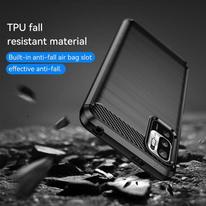 Caja de teléfono TPU de fibra de carbono con textura cepillada, For Xiaomi Poco M3 Pro 5G, For Xiaomi Poco X3 GT, For Xiaomi Poco X4 NFC 5G, For Xiaomi Poco M4 Pro 5G, For Xiaomi Poco F4, For Xiaomi Poco X4 Pro 5G, For Xiaomi Poco M4 Pro               ...