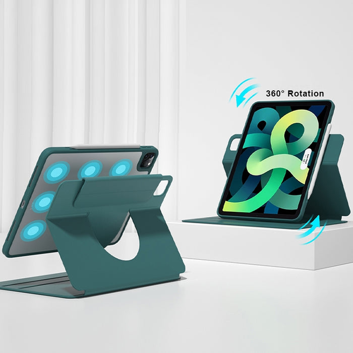 Estuche para tableta inteligente con respaldo transparente giratorio con soporte frontal